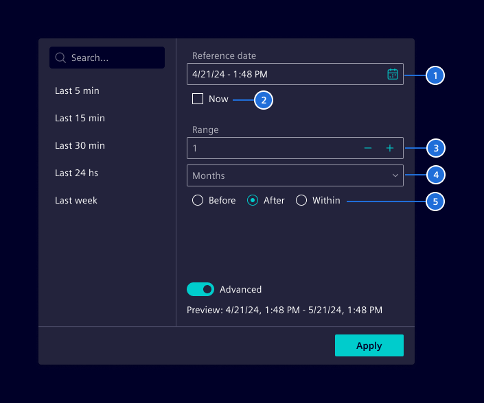 date range filter advanced