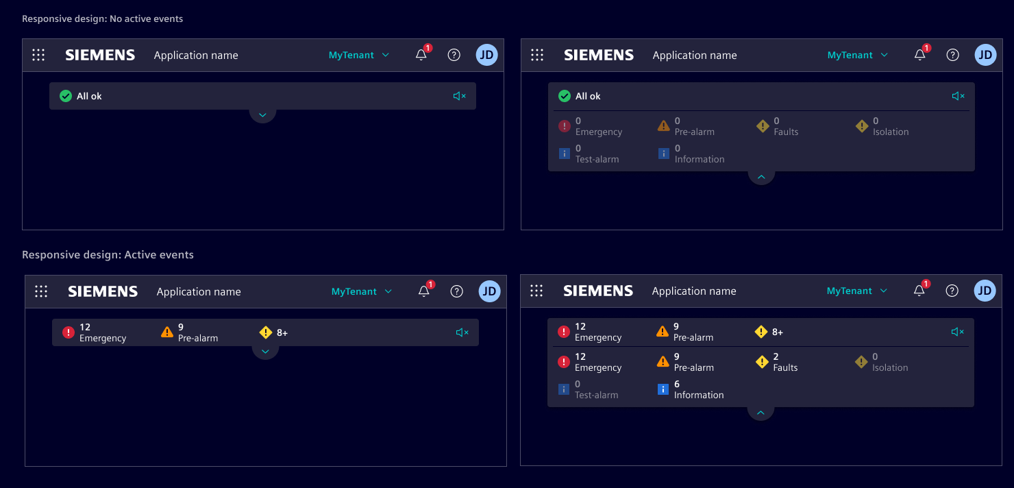 Status bar responsive