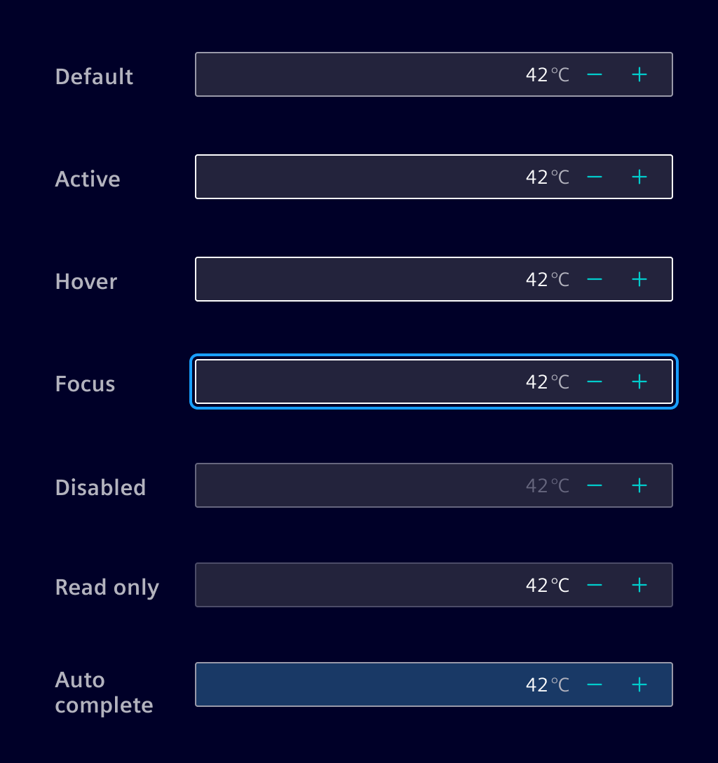 Number input - states