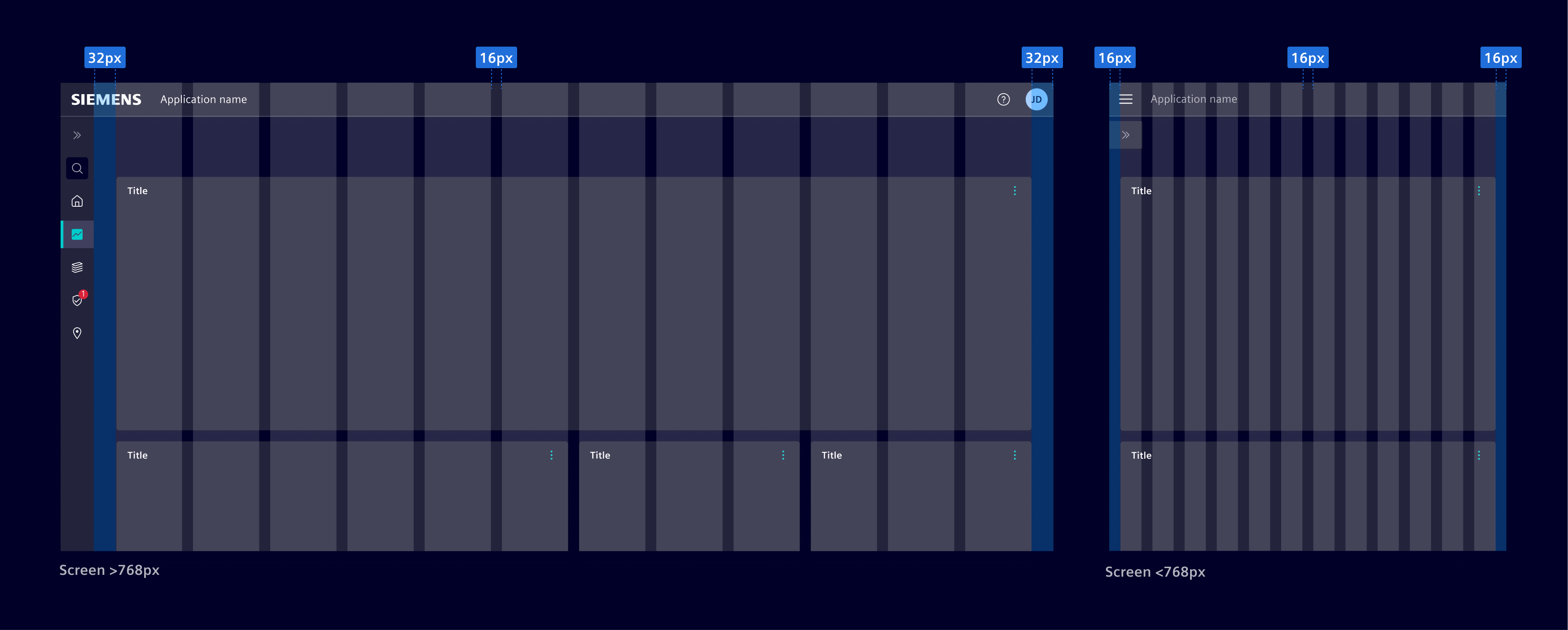 Layout margins, columns and gutters