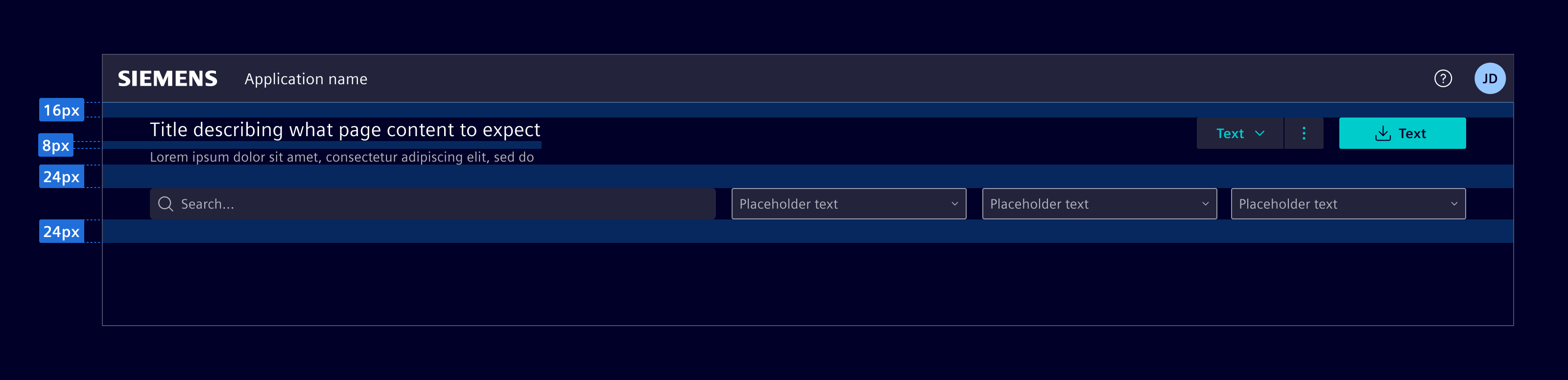 Page header placement