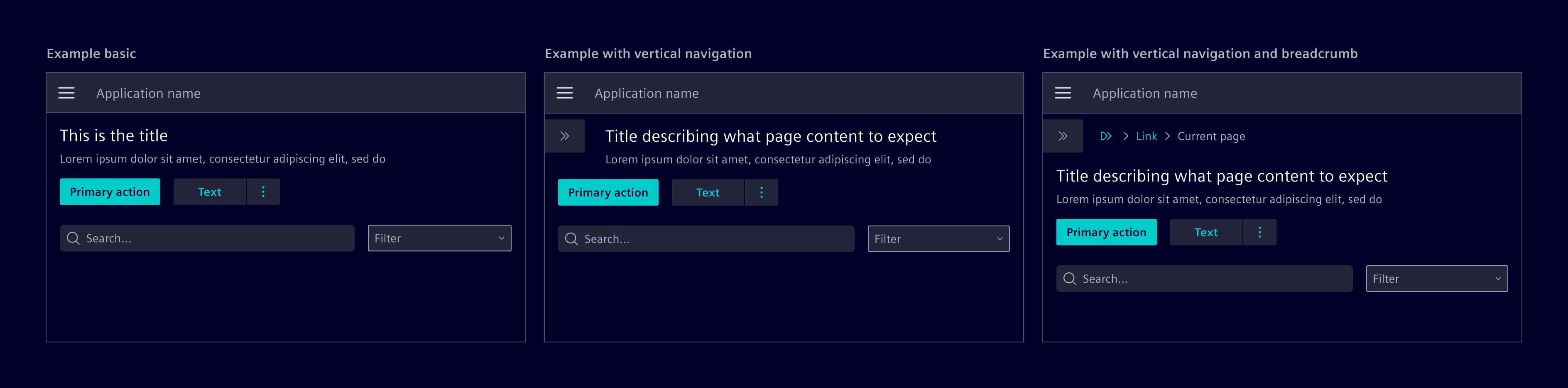 Page header responsive