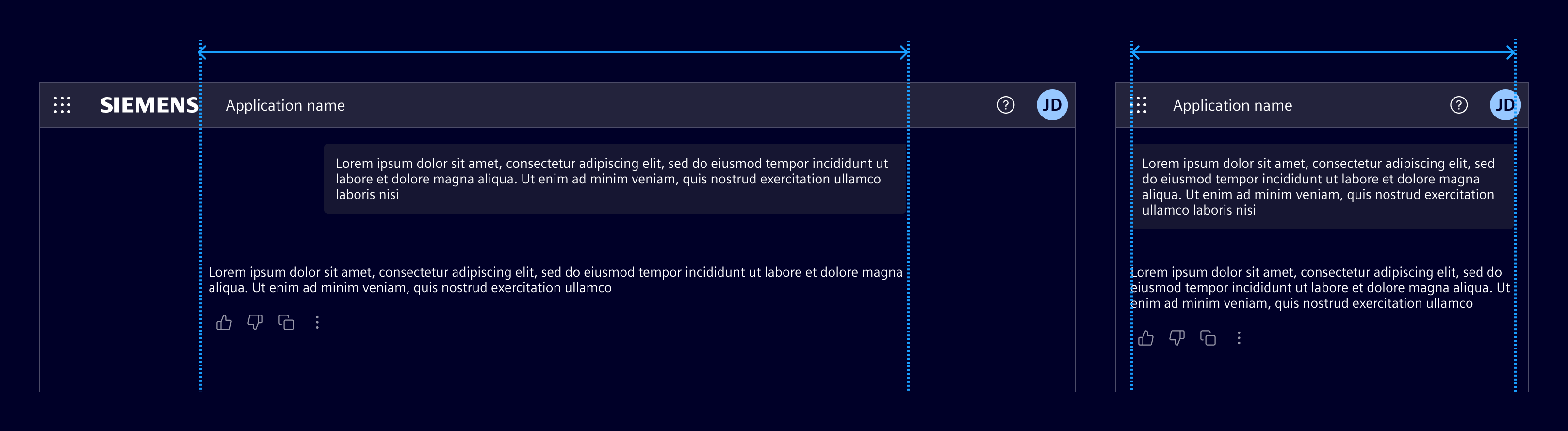 Chat message responsive