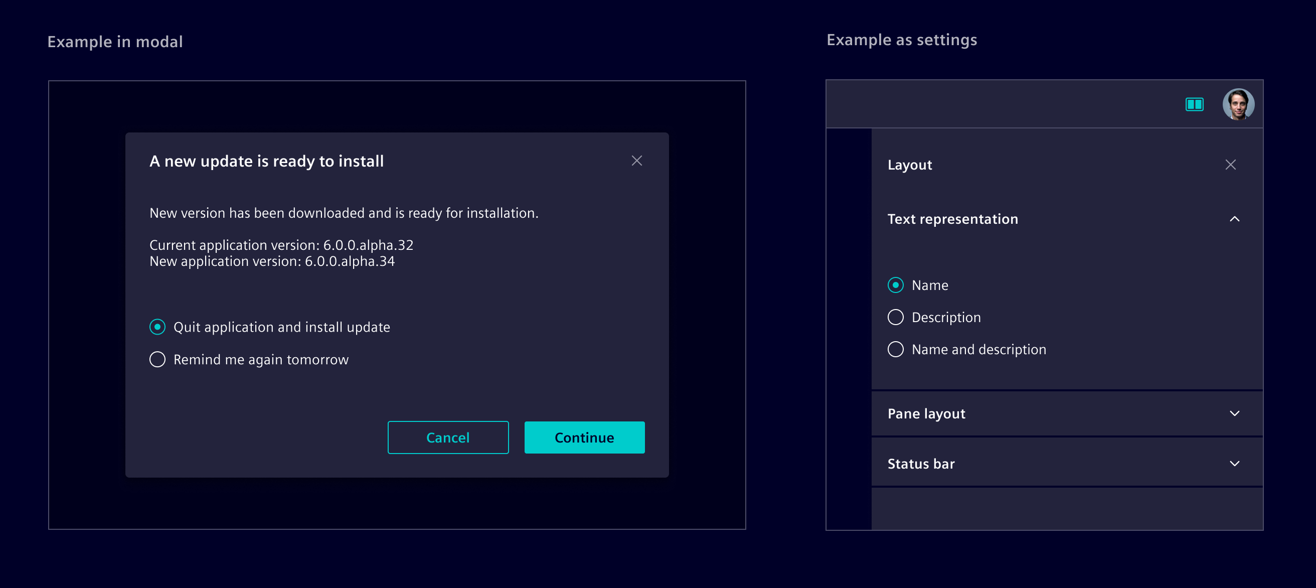 Radio button use case