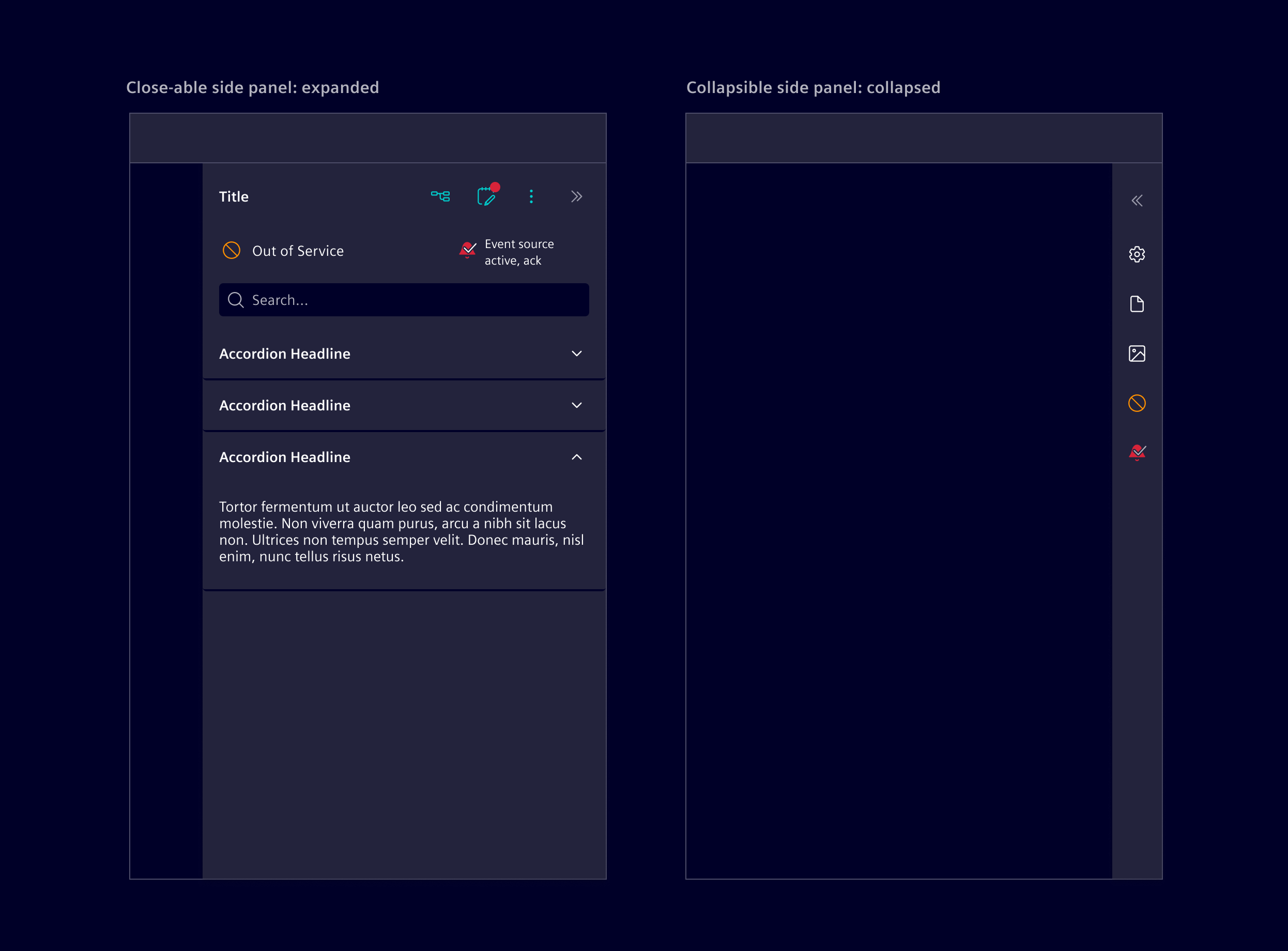 Side panel collapsible