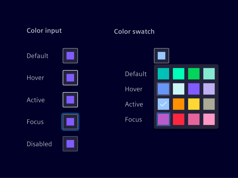 Color picker states