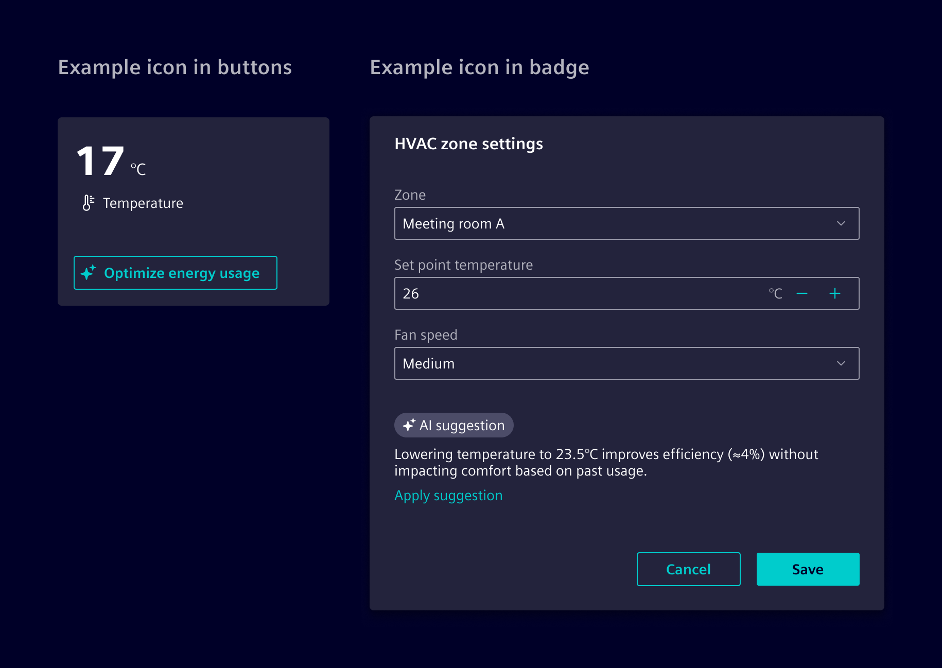 AI icon usage examples