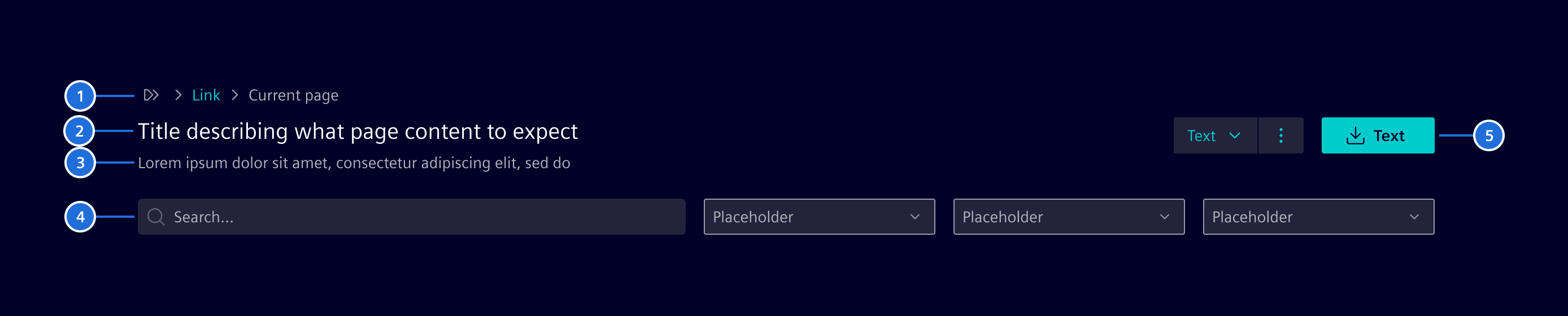 Page header elements