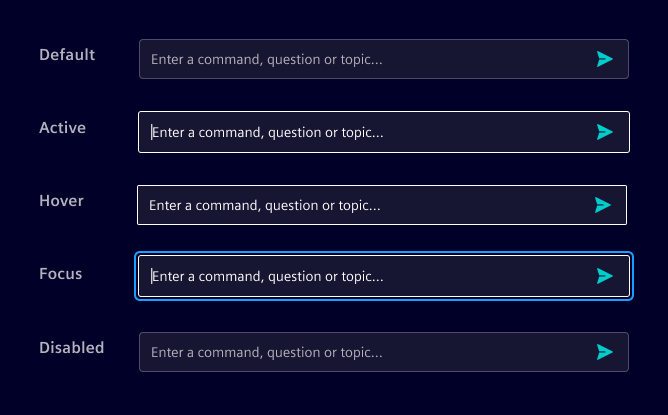 Chat input interaction states