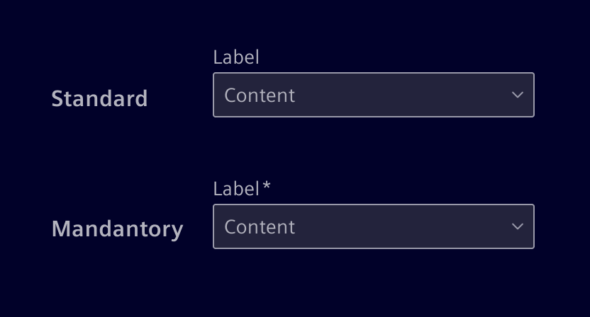 Select input label