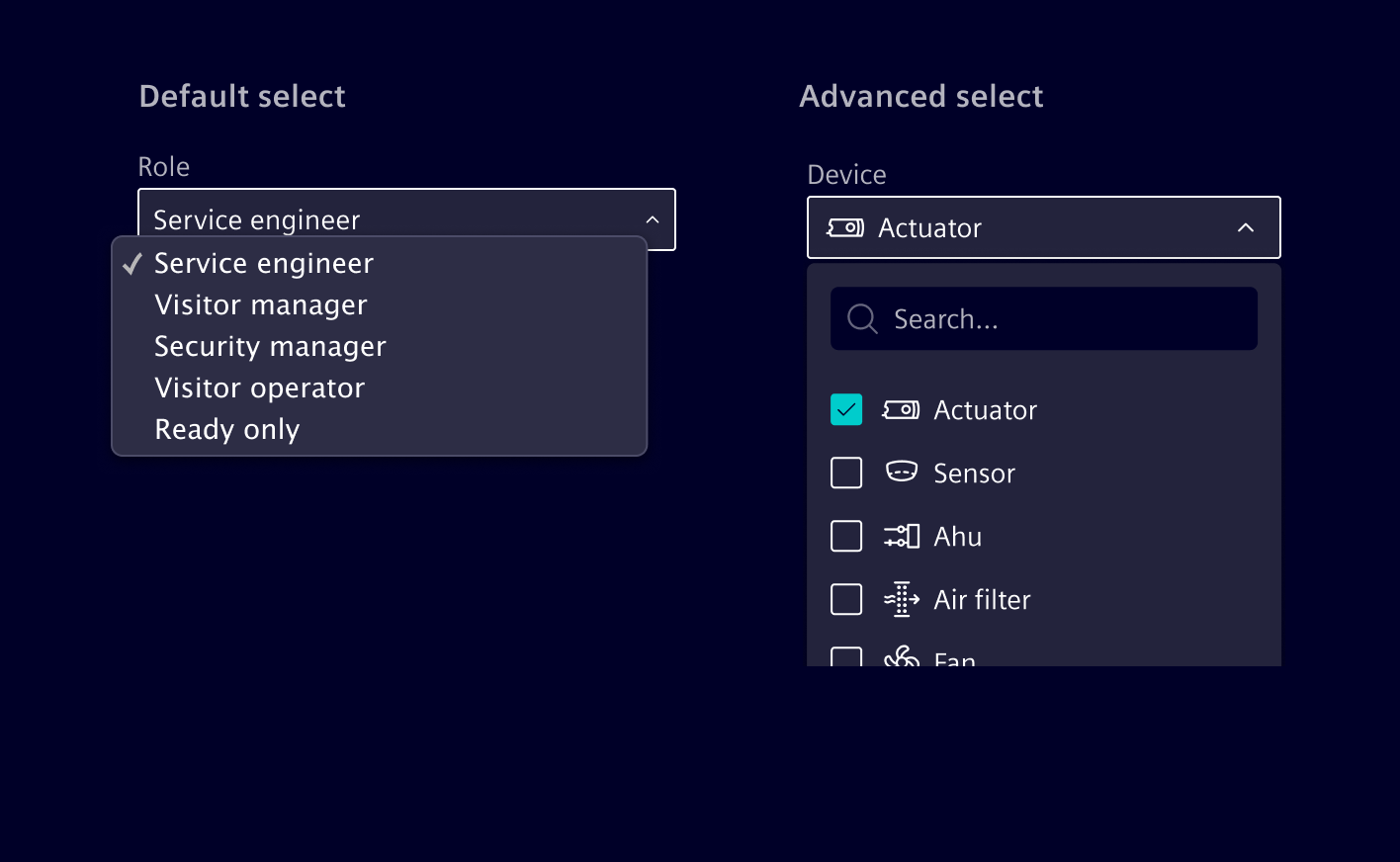 Select input field