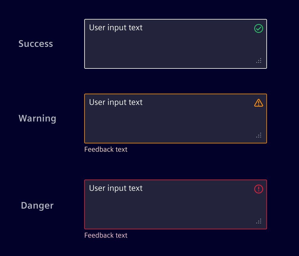 Text area validation