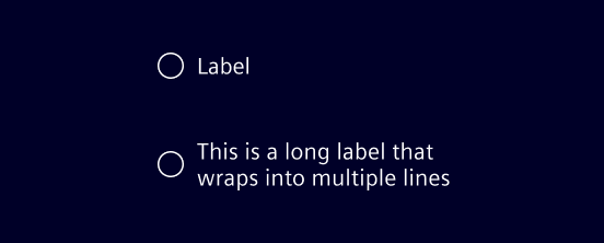 Radio button label