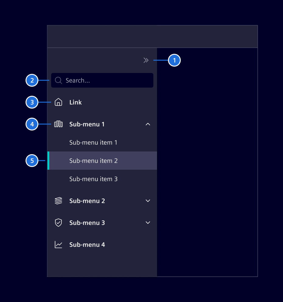 Vertical navigation elements