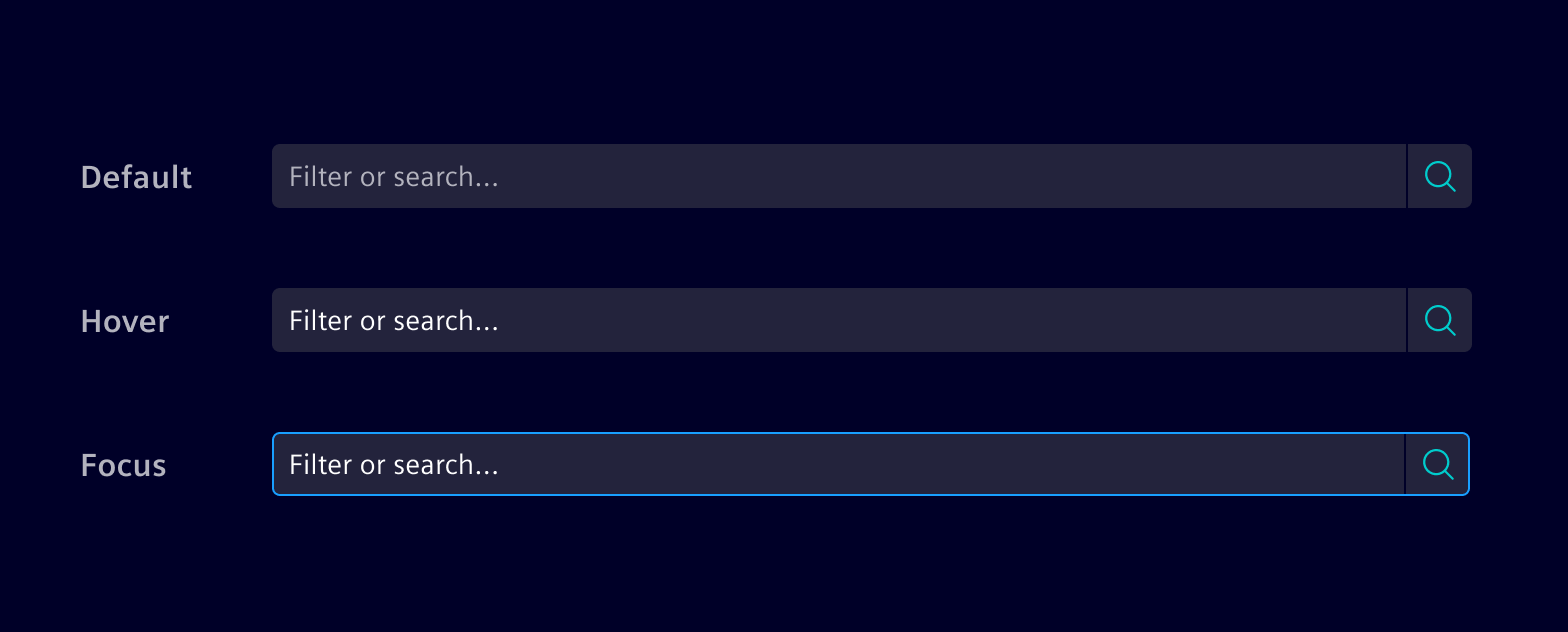 Filtered search states