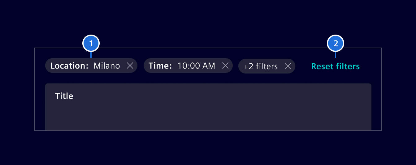 Filter bar - Elements