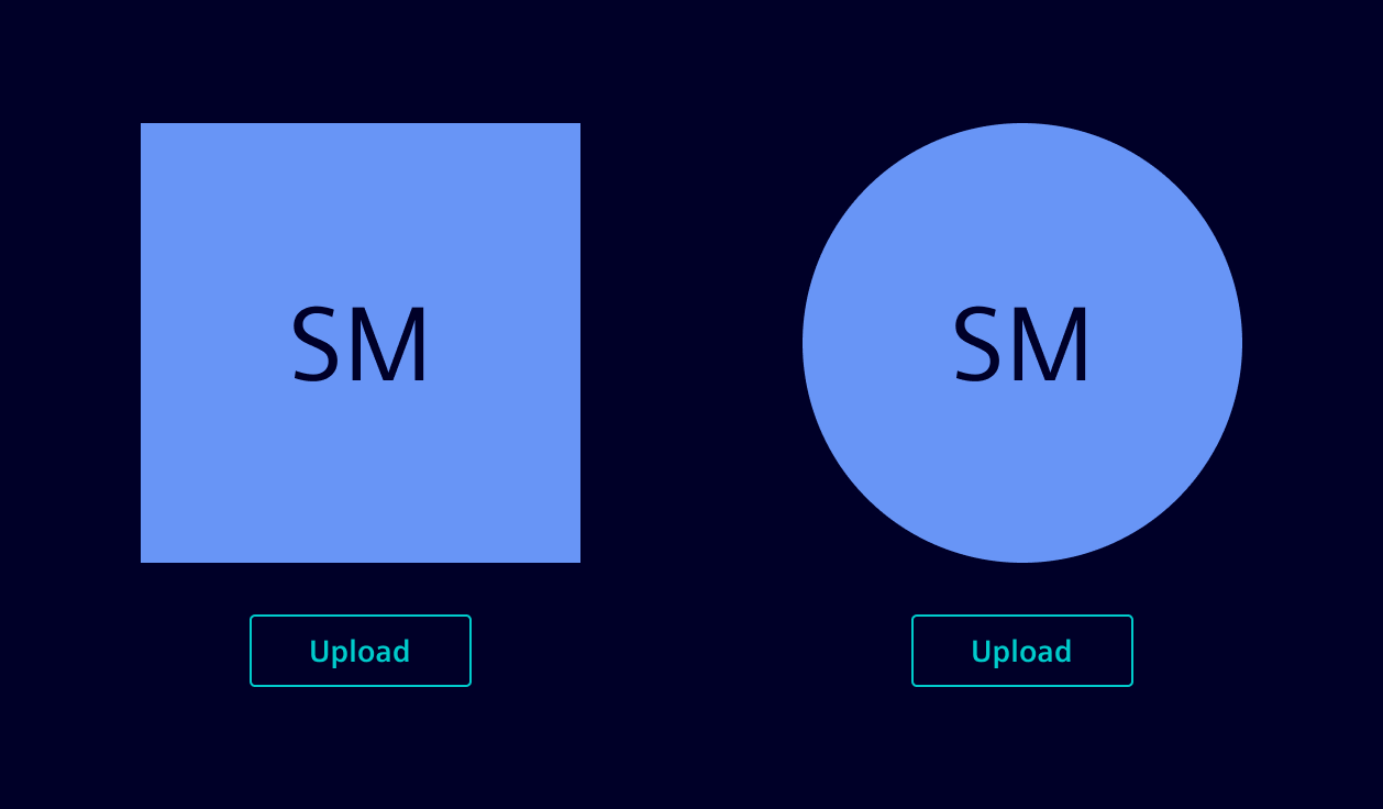 Photo upload shapes