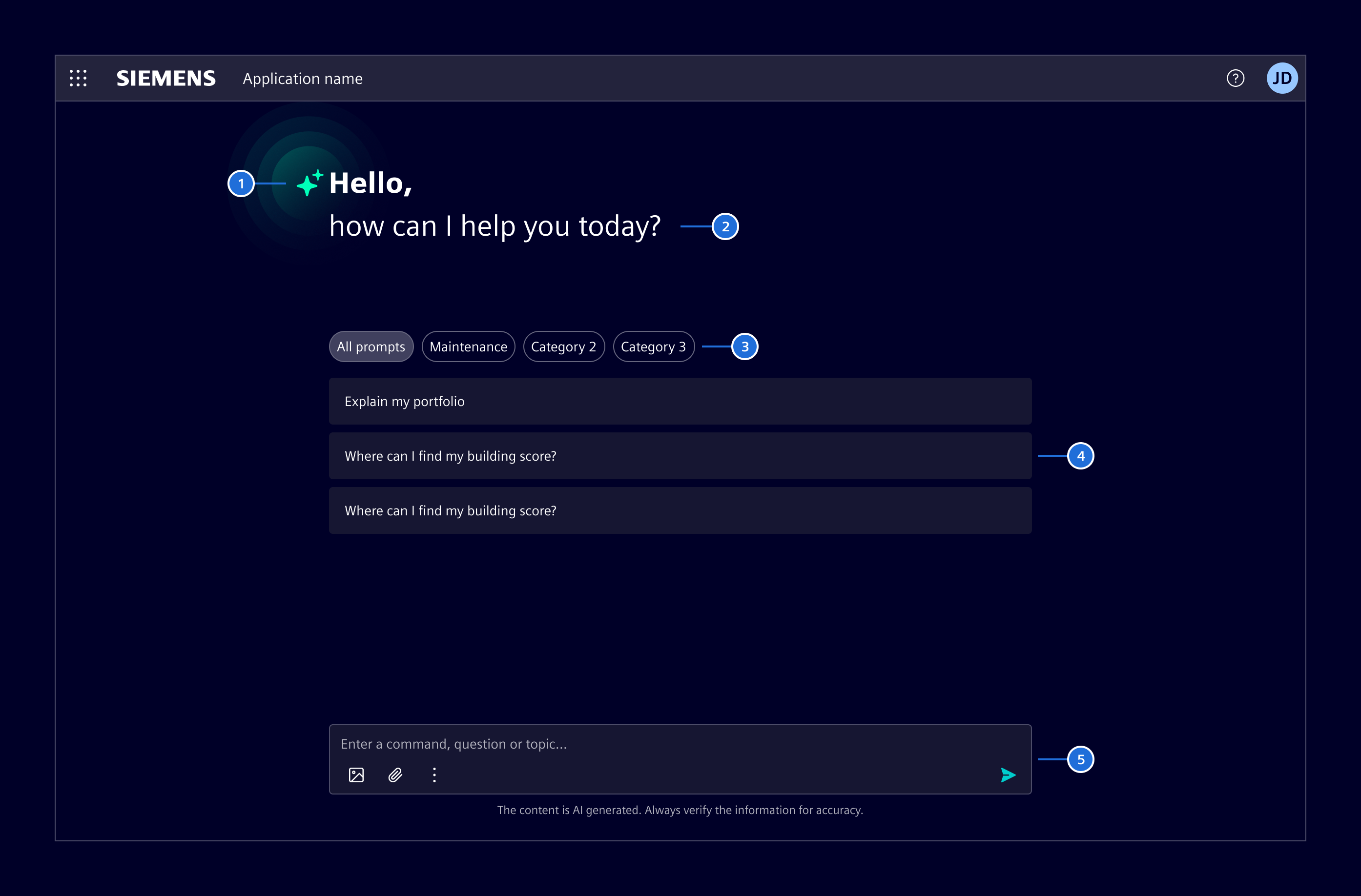 AI initial screen