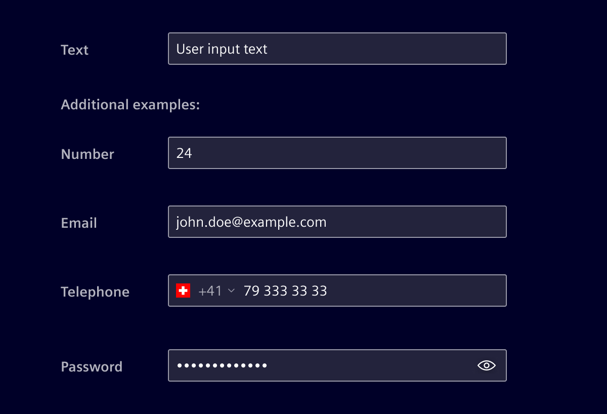 Input datatypes