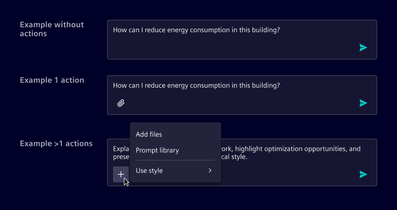 Chat input actions