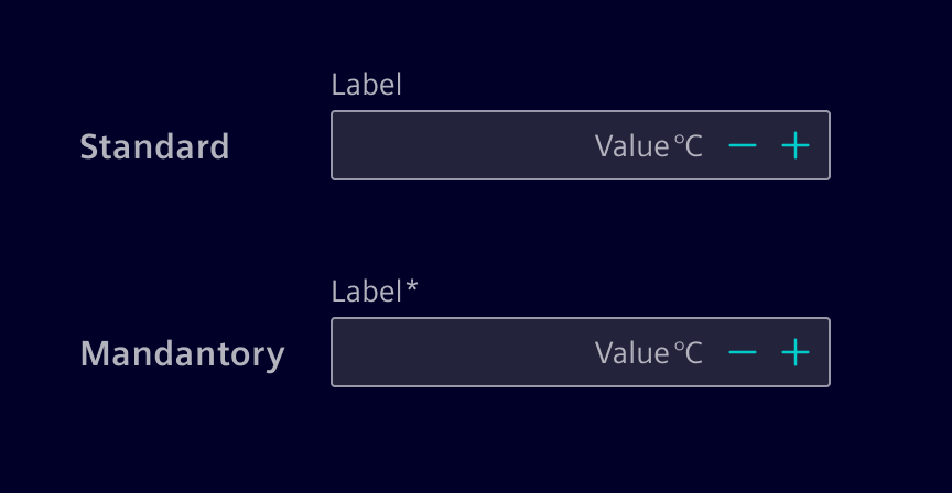 Number input - label
