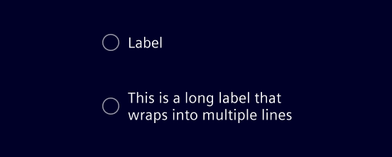 Radio button label