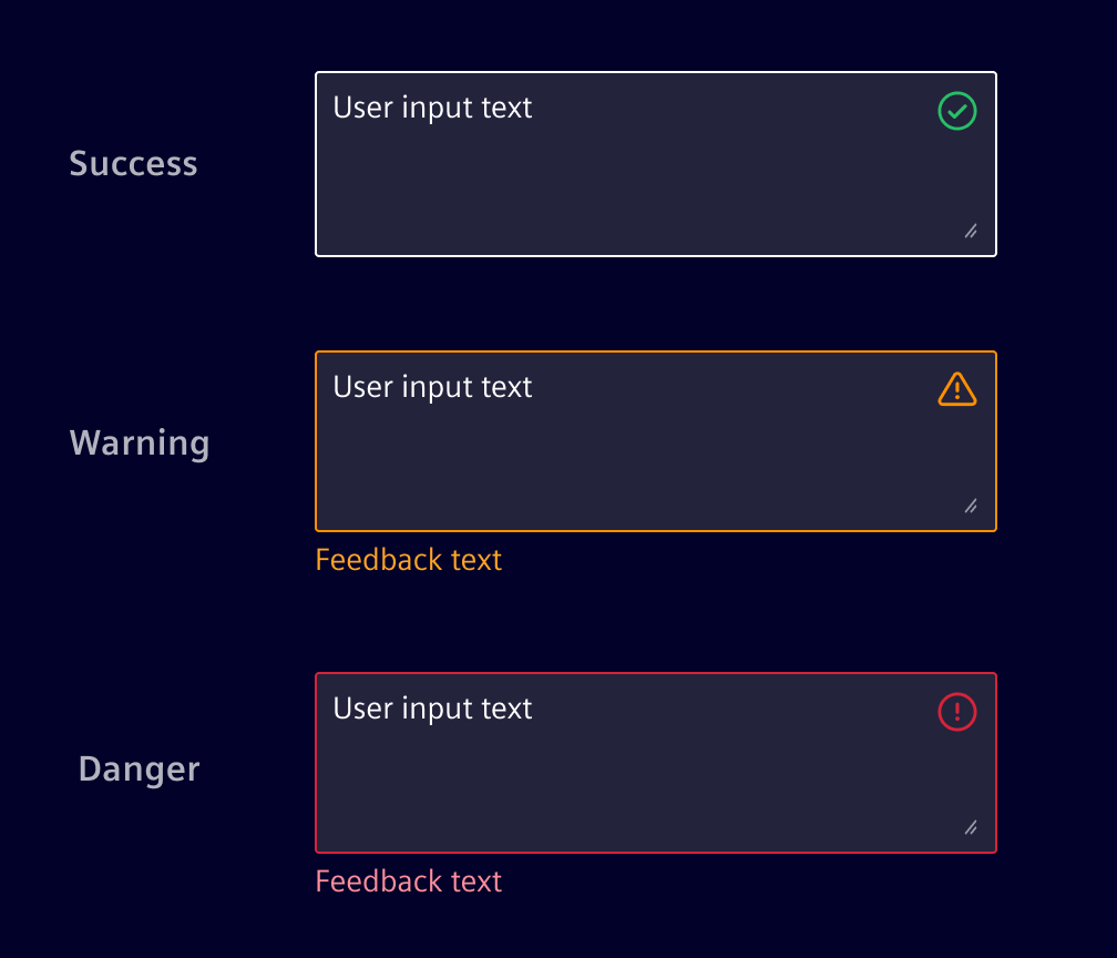 Text area validation