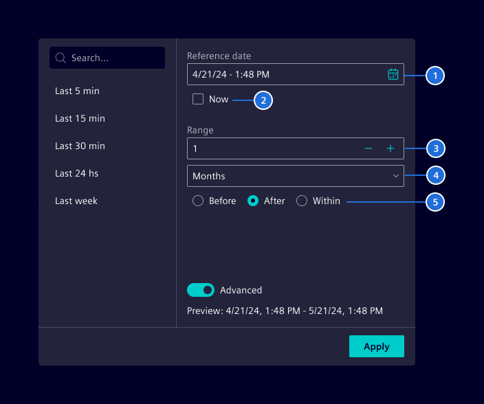date range filter advanced