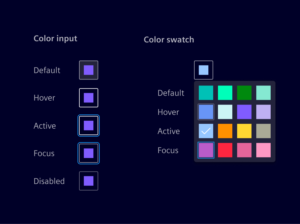 Color picker states