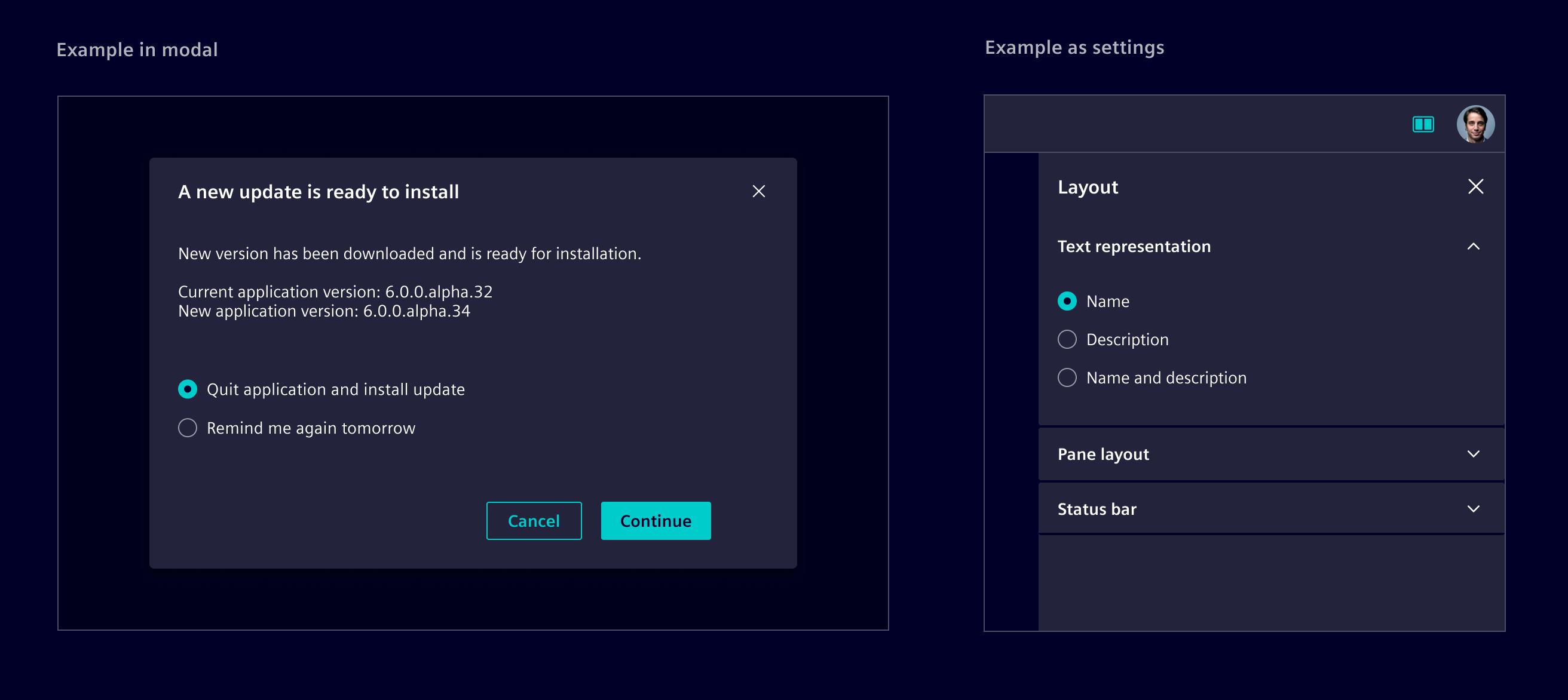 Radio button use case