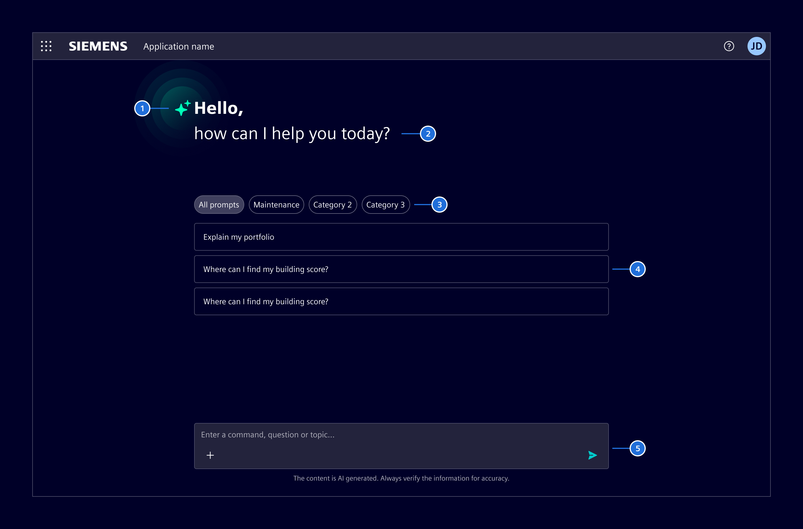 AI initial screen