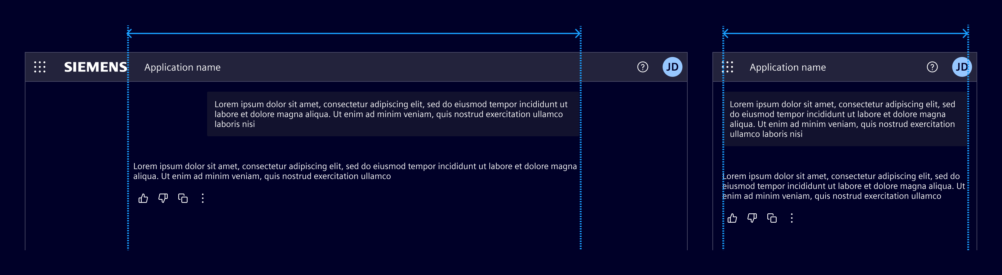 Chat message responsive
