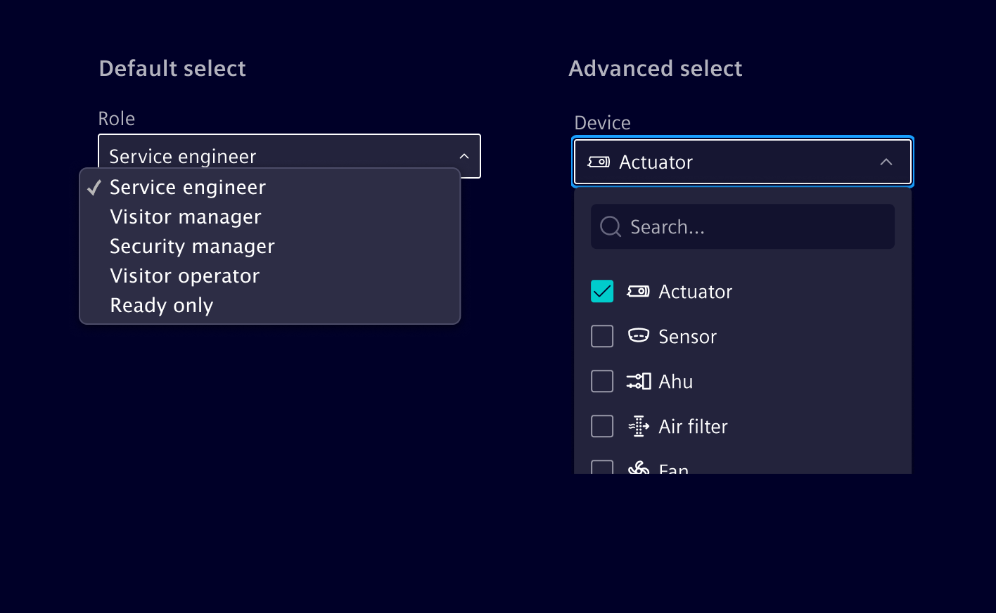 Select input field