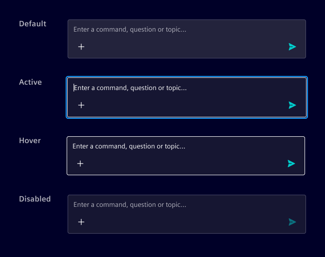 Chat input interaction states