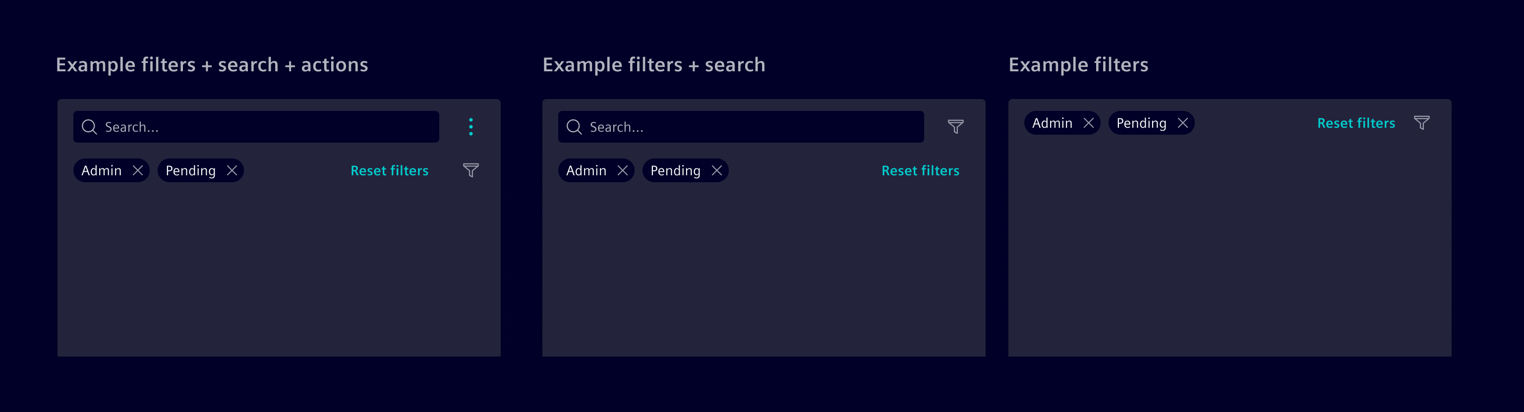 List-details filters