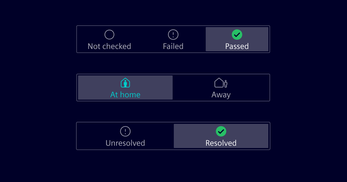 Status toggle examples