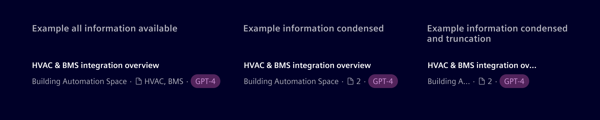 List item metadata
