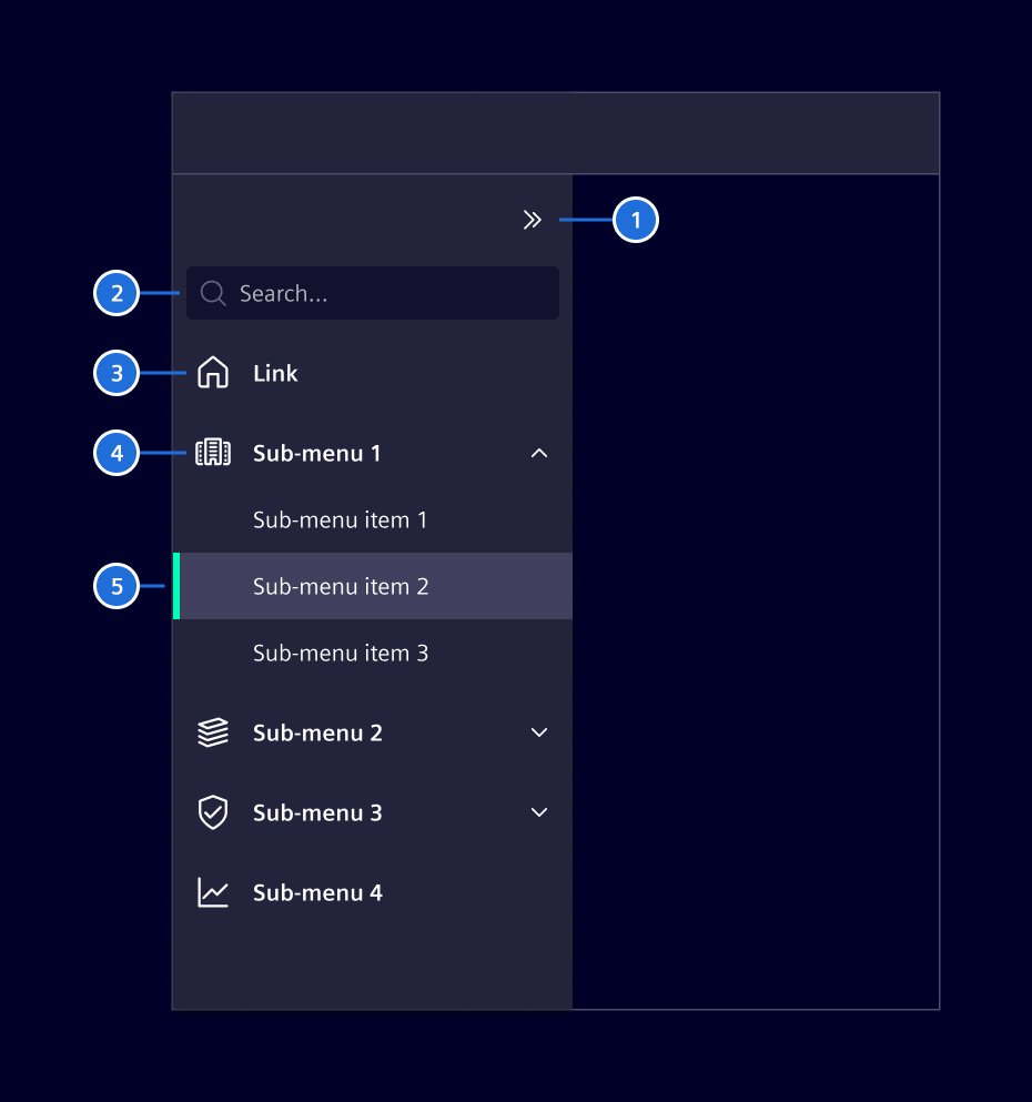 Vertical navigation elements