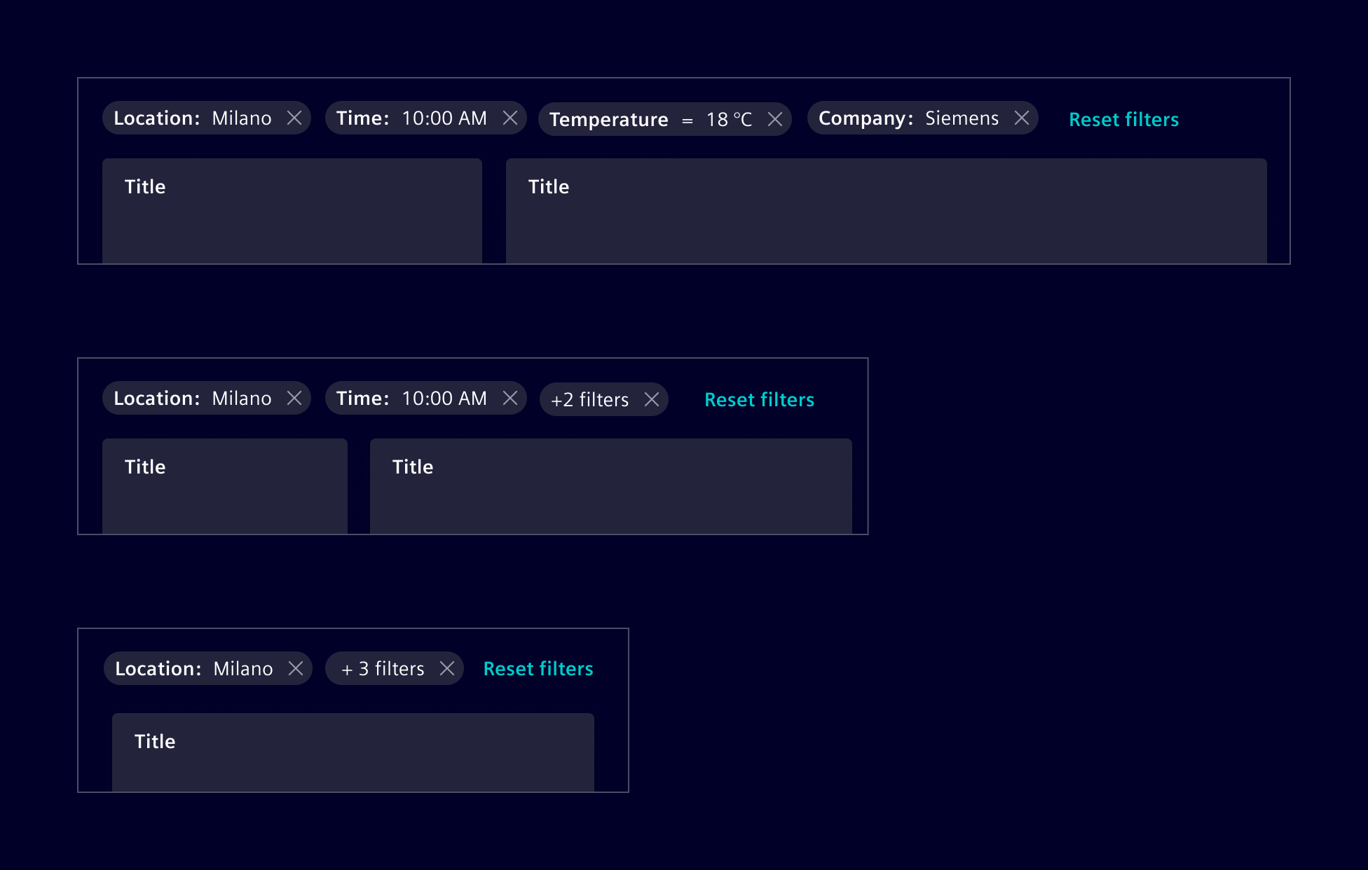 Filter bar - Responsive design