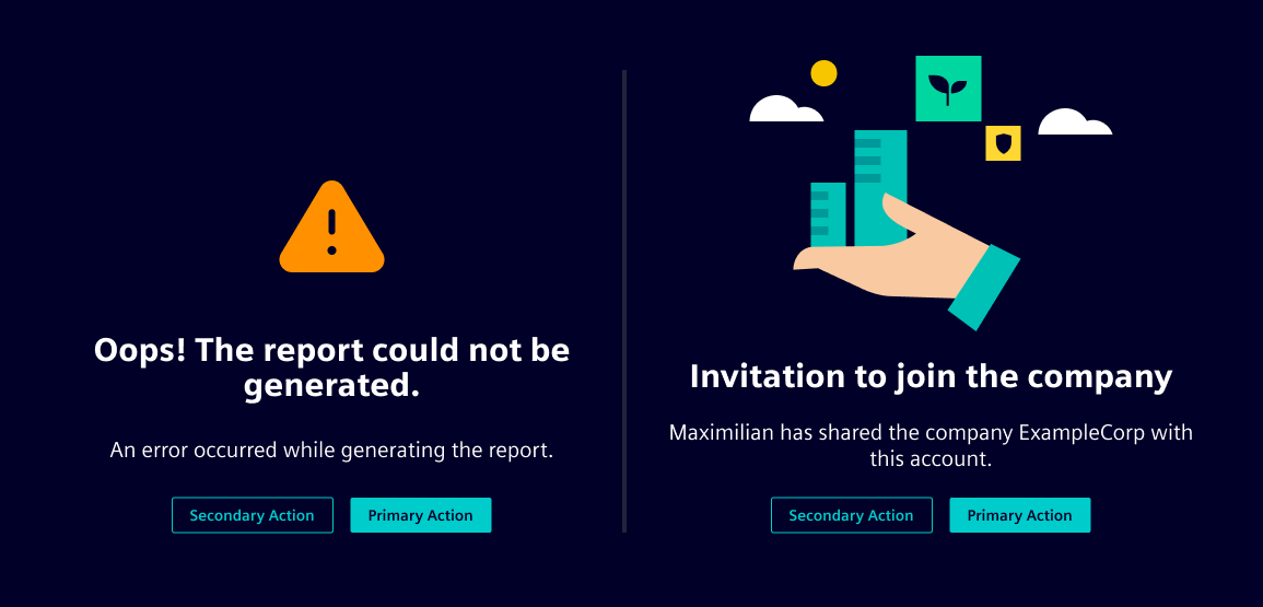 Info page variants