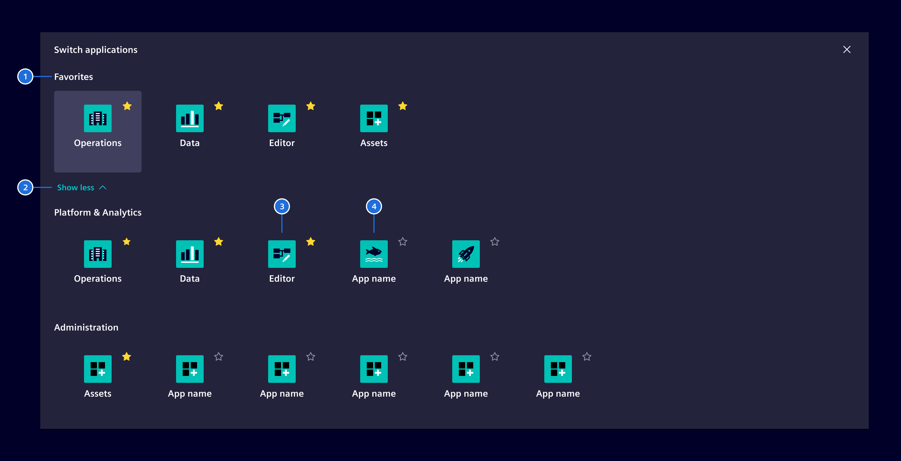 Launchpad favorites expanded