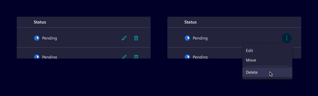Table inline actions