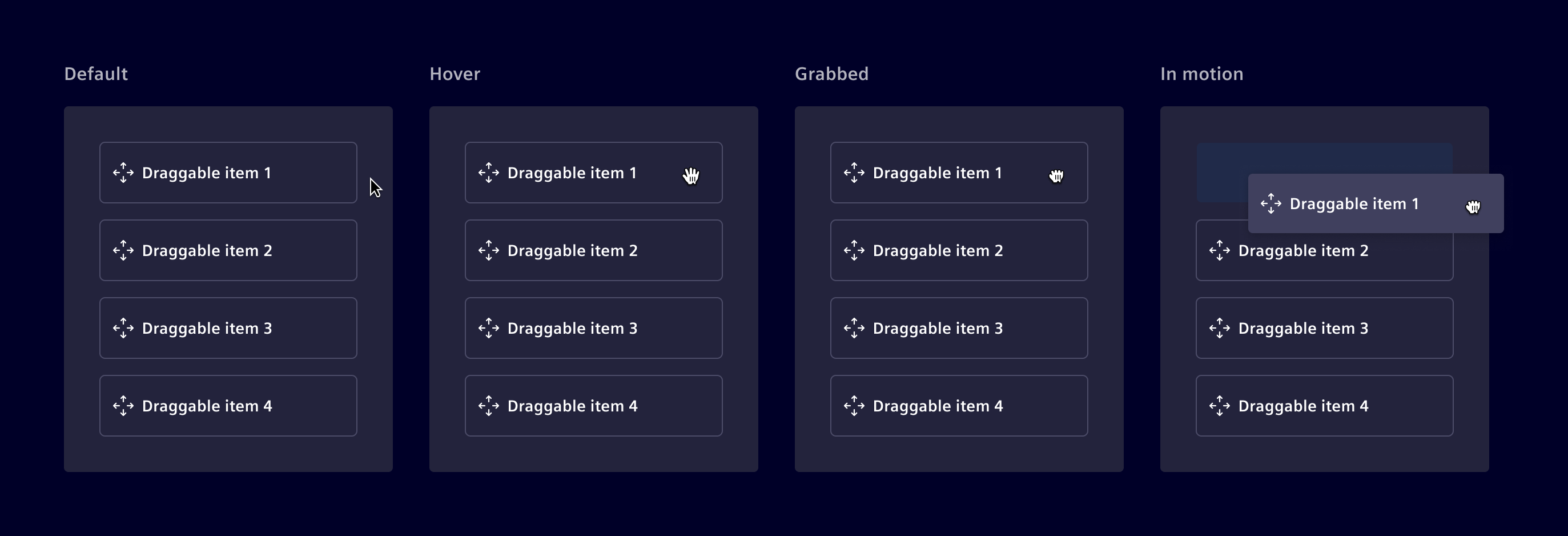 Drag and drop - states