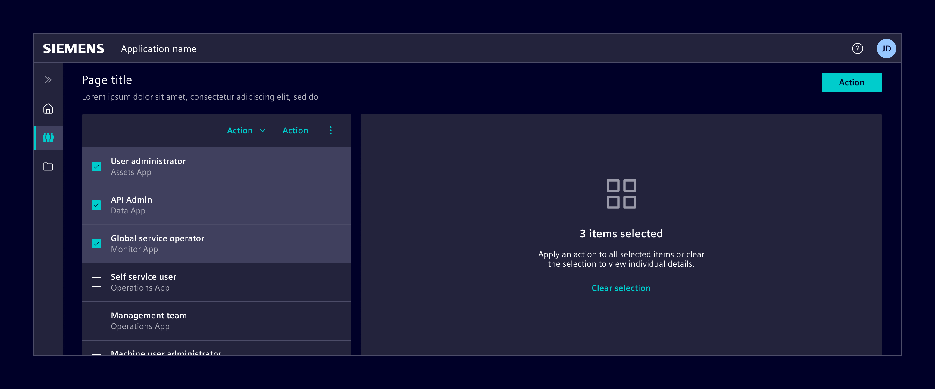 List-details bulk actions