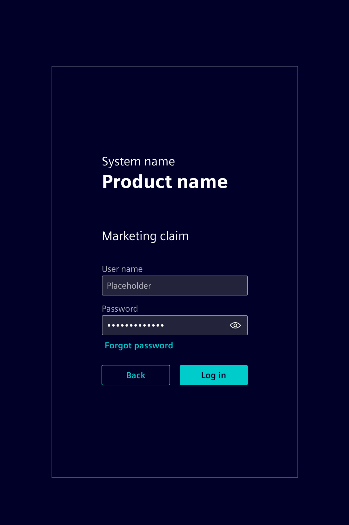 Landing page - Login 1 Step